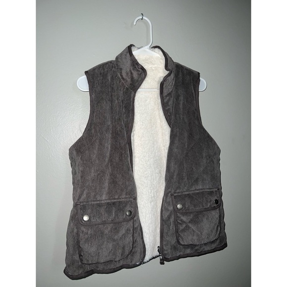Thread & Supply Corduroy Faux Fur Lined Vest - Picture 2 of 6